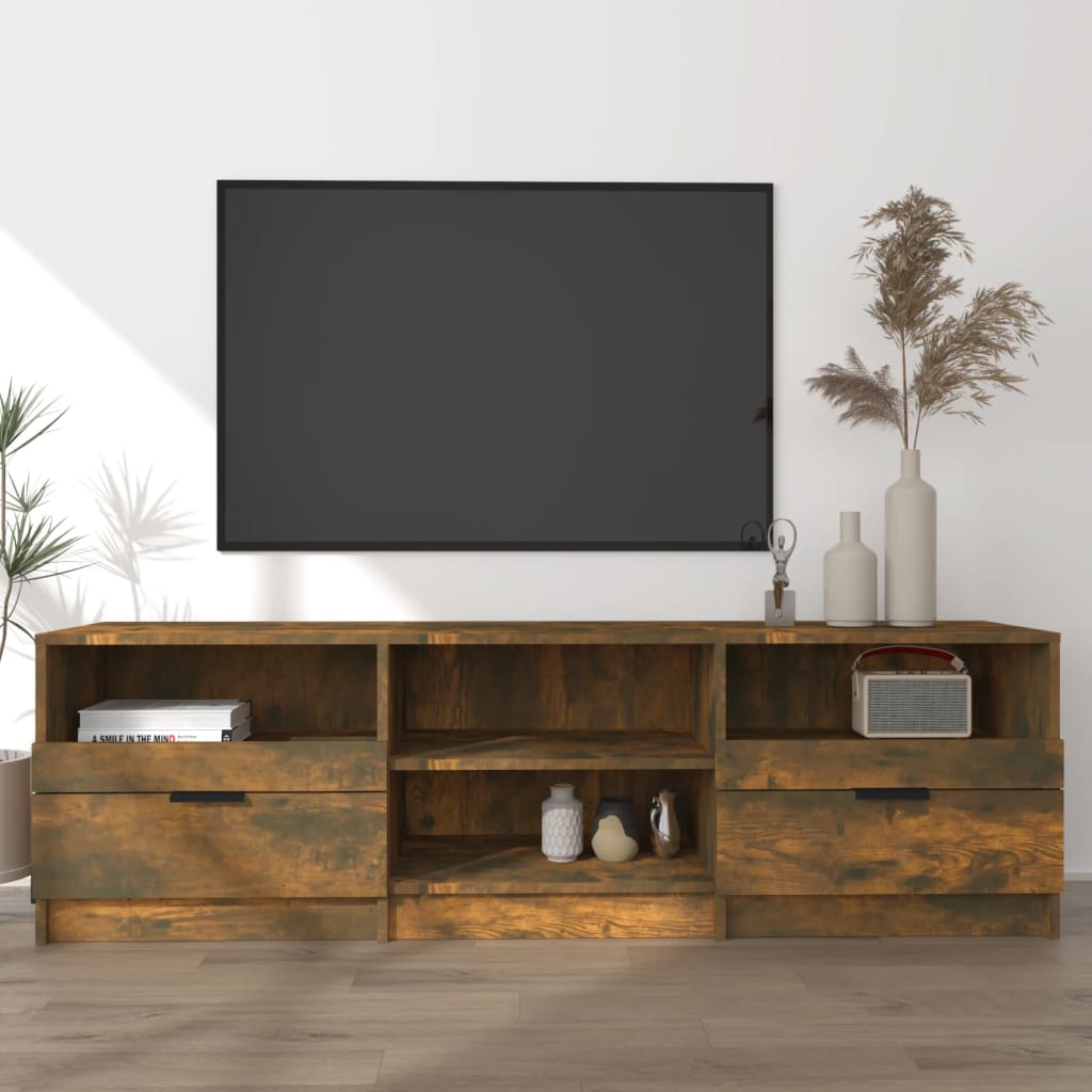 Meuble TV Chêne fumé 150x33,5x45 cm Bois d'ingénierie - XIOS