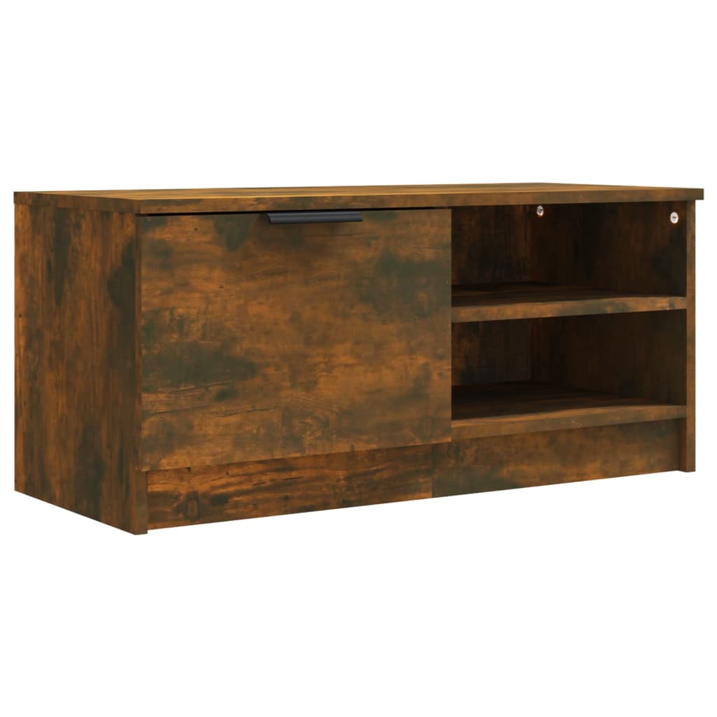 Meuble TV Chêne fumé 80x35x36,5 cm Bois d'ingénierie - XIOS