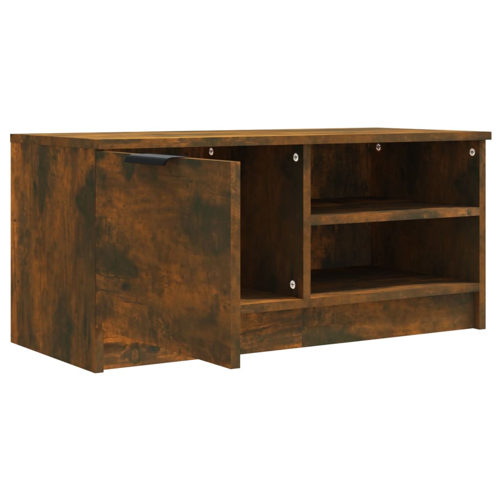Meuble TV Chêne fumé 80x35x36,5 cm Bois d'ingénierie - XIOS