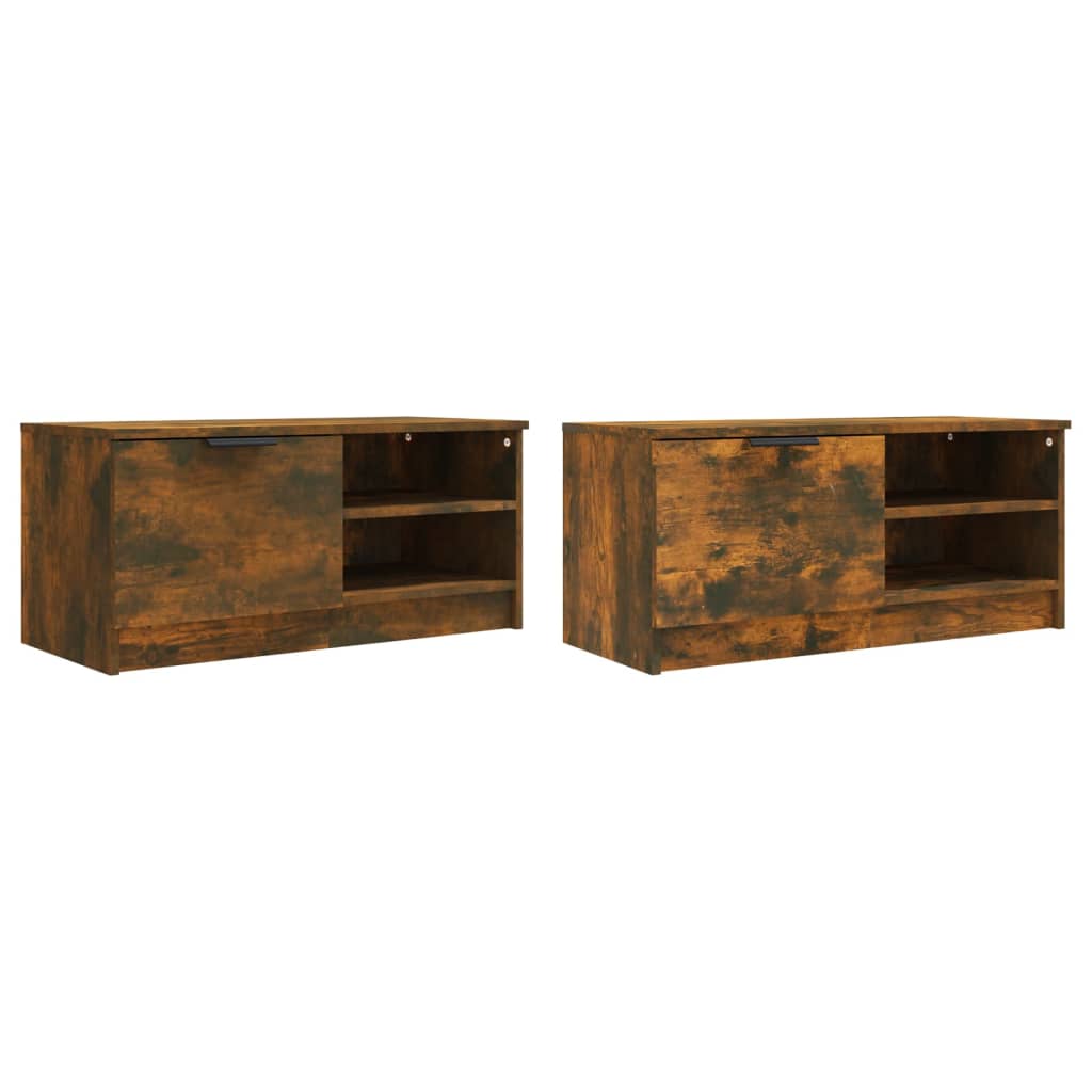 Meubles TV 2 pcs Chêne fumé 80x35x36,5 cm Bois d'ingénierie - XIOS