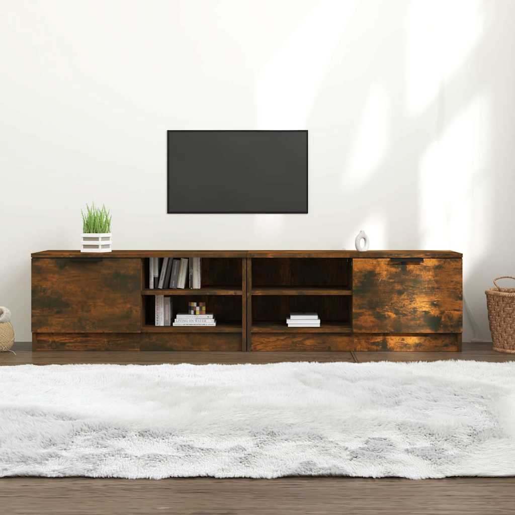 Meubles TV 2 pcs Chêne fumé 80x35x36,5 cm Bois d'ingénierie - XIOS