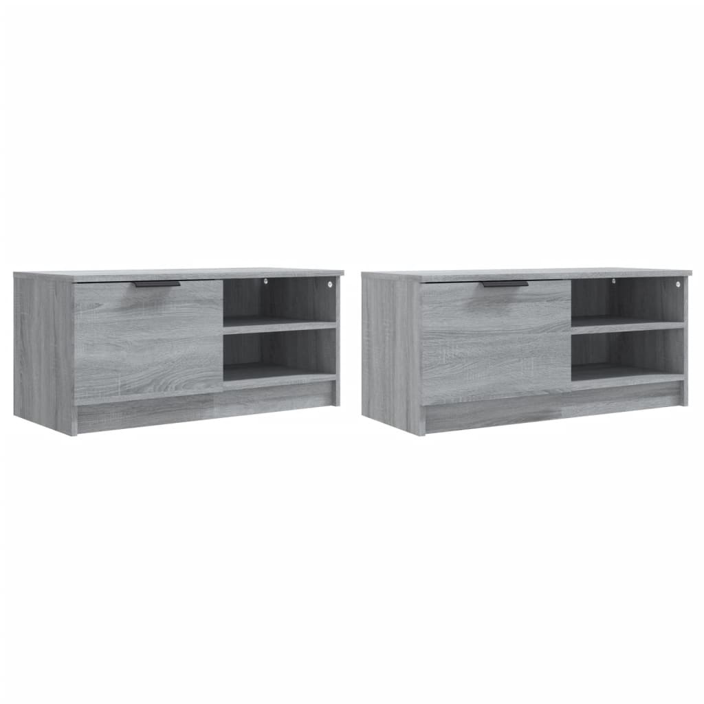 Meubles TV 2 pcs Sonoma gris 80x35x36,5 cm Bois d'ingénierie - XIOS