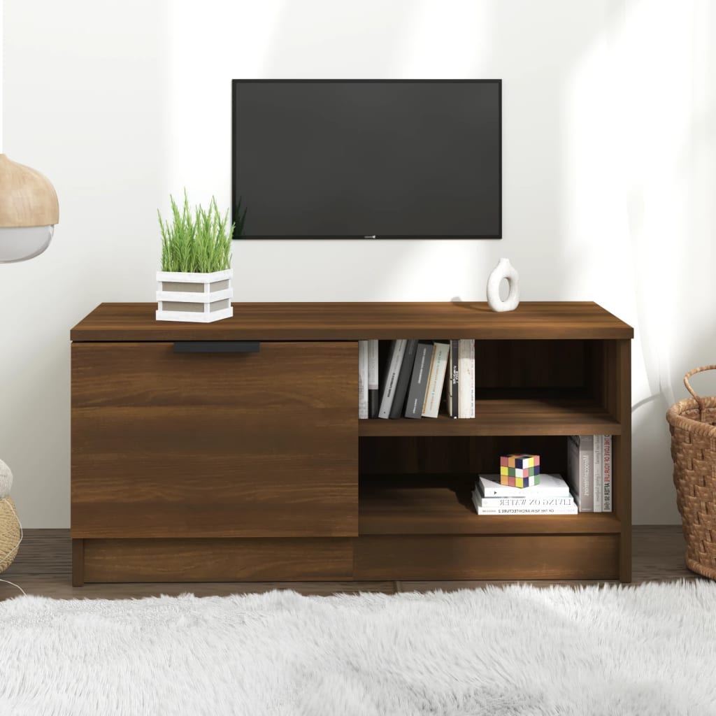 Meuble TV Chêne marron 80x35x36,5 cm Bois d'ingénierie - XIOS