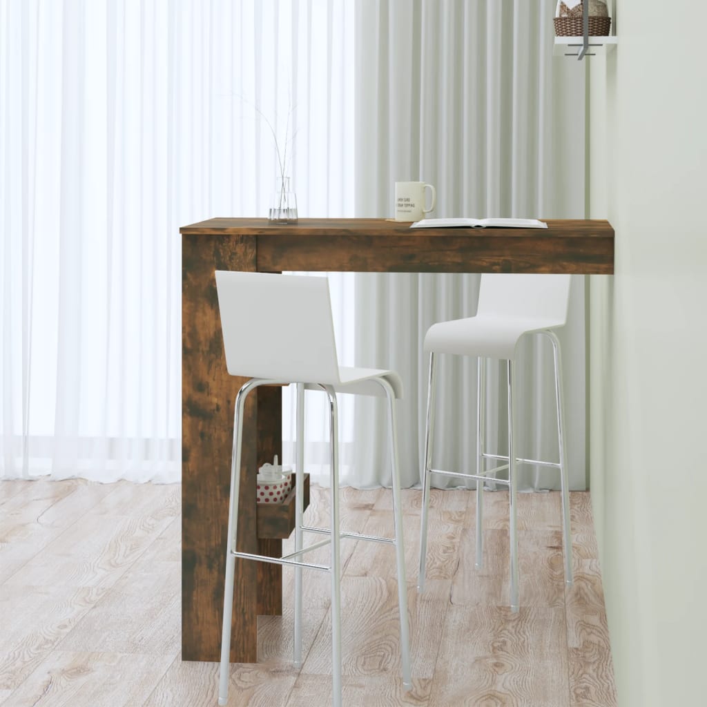 Table de bar murale Chêne fumé 102x45x103,5cm Bois d'ingénierie - XIOS