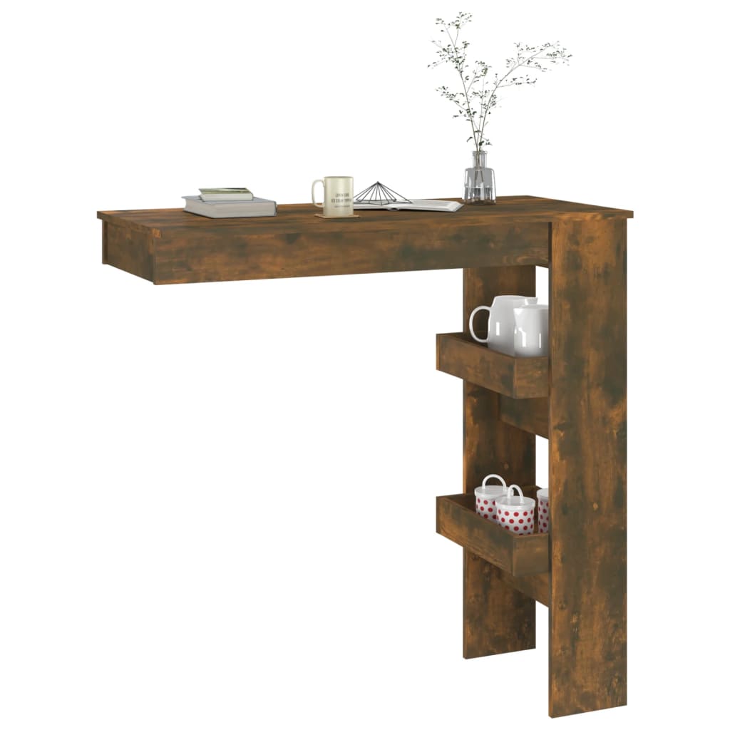 Table de bar murale Chêne fumé 102x45x103,5cm Bois d'ingénierie - XIOS