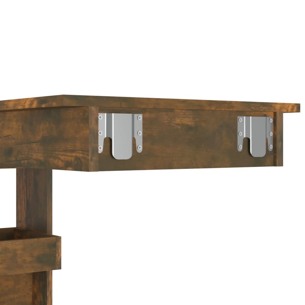 Table de bar murale Chêne fumé 102x45x103,5cm Bois d'ingénierie - XIOS