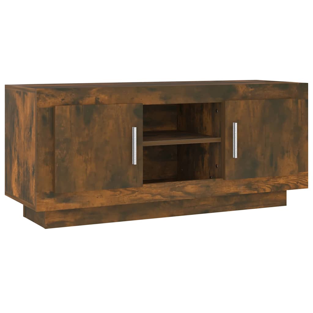 Meuble TV chêne fumé 102x35x45 cm bois d'ingénierie - XIOS