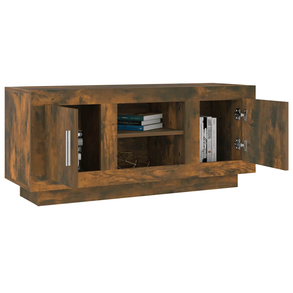 Meuble TV chêne fumé 102x35x45 cm bois d'ingénierie - XIOS
