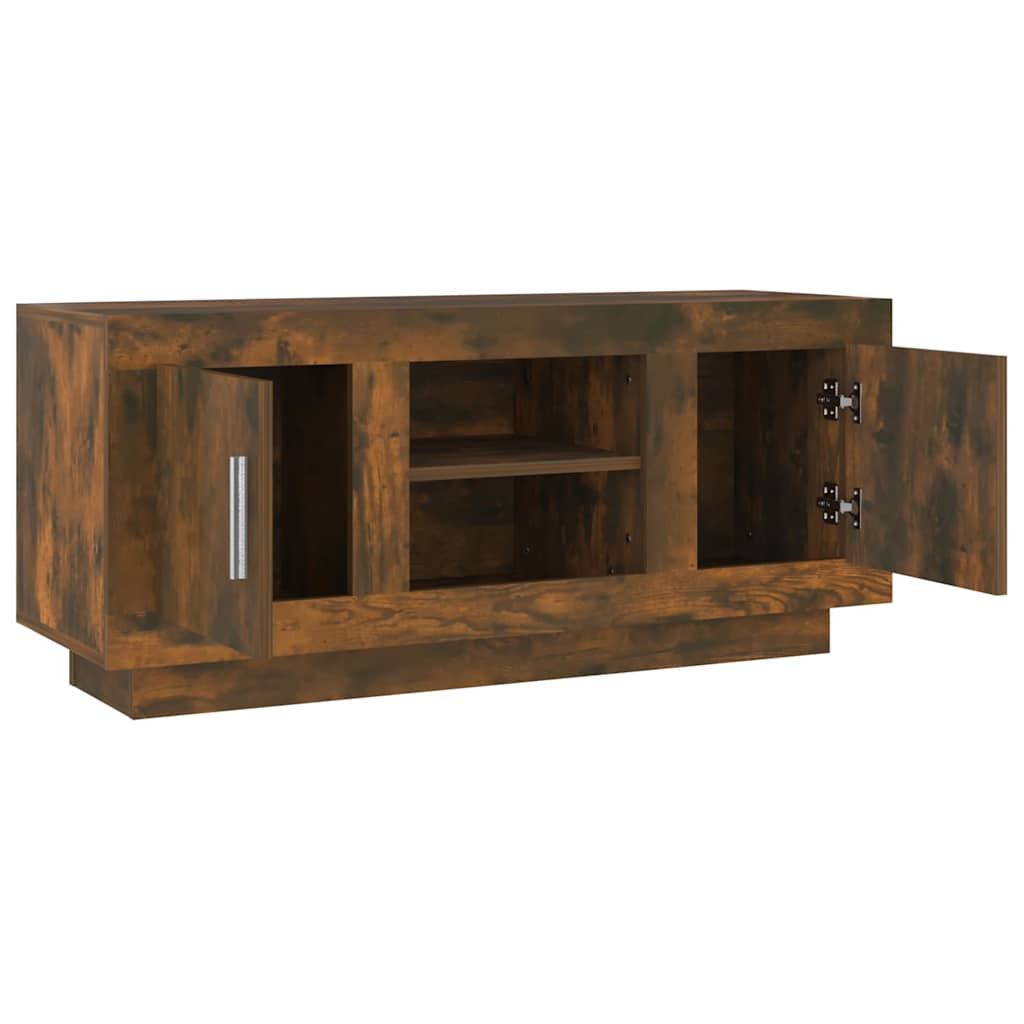 Meuble TV chêne fumé 102x35x45 cm bois d'ingénierie - XIOS
