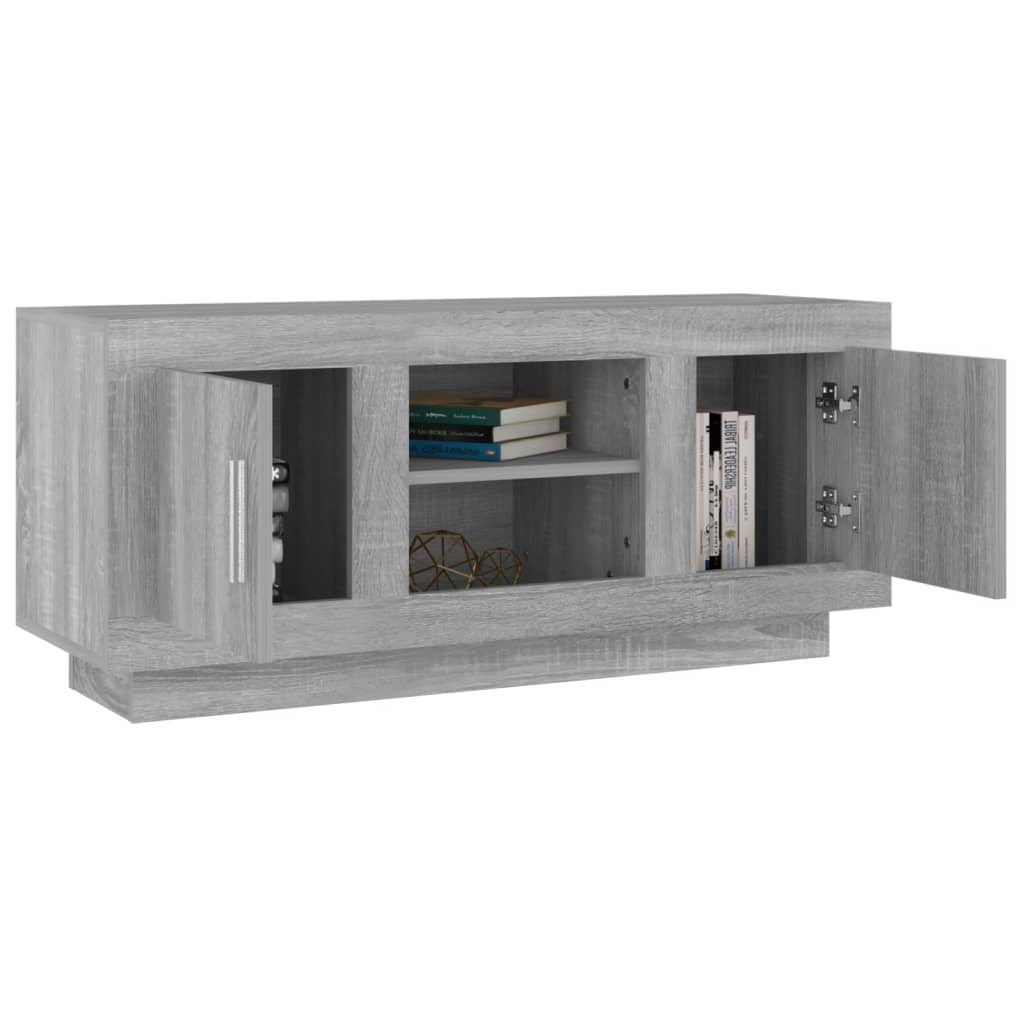 Meuble TV sonoma gris 102x35x45 cm bois d'ingénierie - XIOS