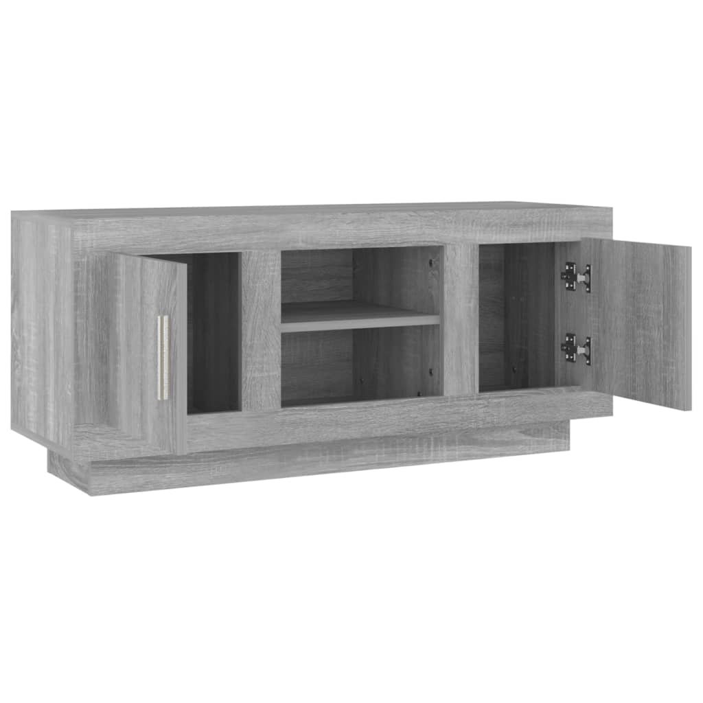 Meuble TV sonoma gris 102x35x45 cm bois d'ingénierie - XIOS