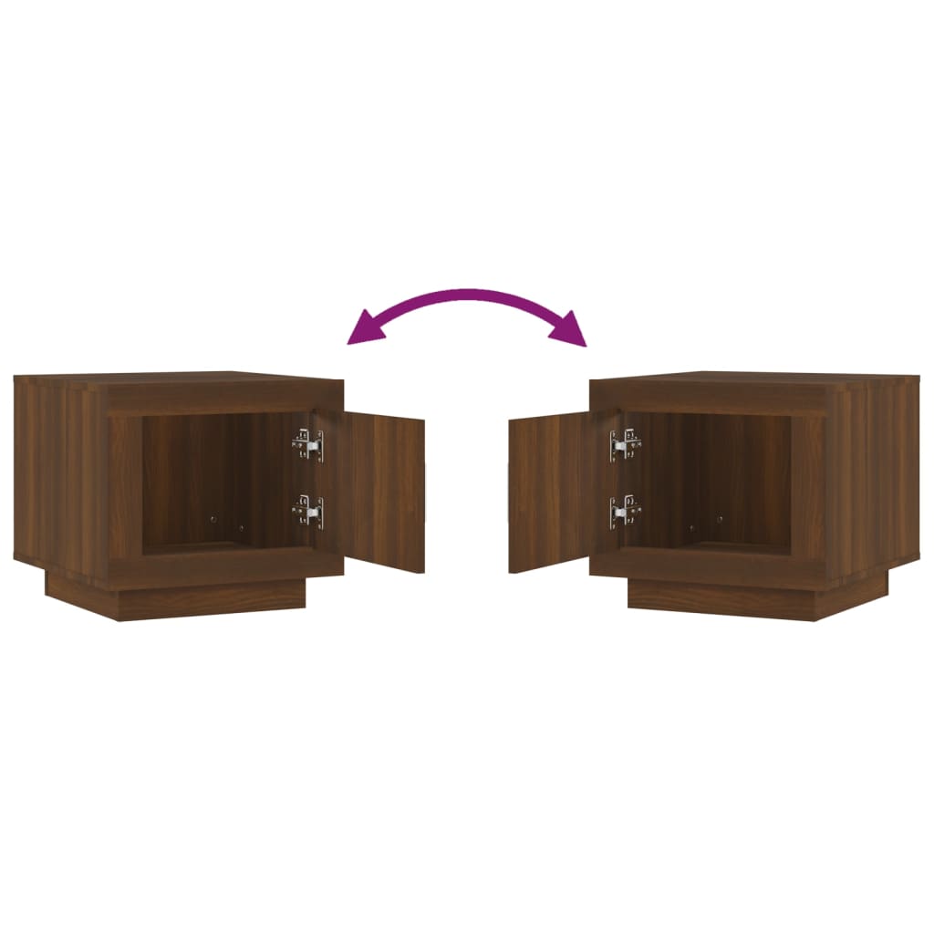 Table basse chêne marron 51x50x45 cm bois d'ingénierie - XIOS