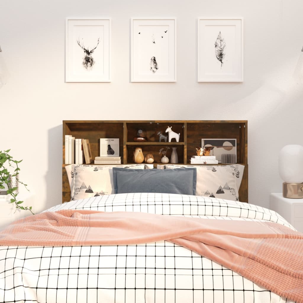 Armoire de tête de lit Chêne fumé 120x19x103,5 cm - XIOS