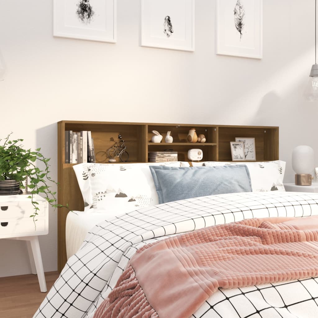 Armoire de tête de lit Chêne marron 180x19x103,5 cm - XIOS