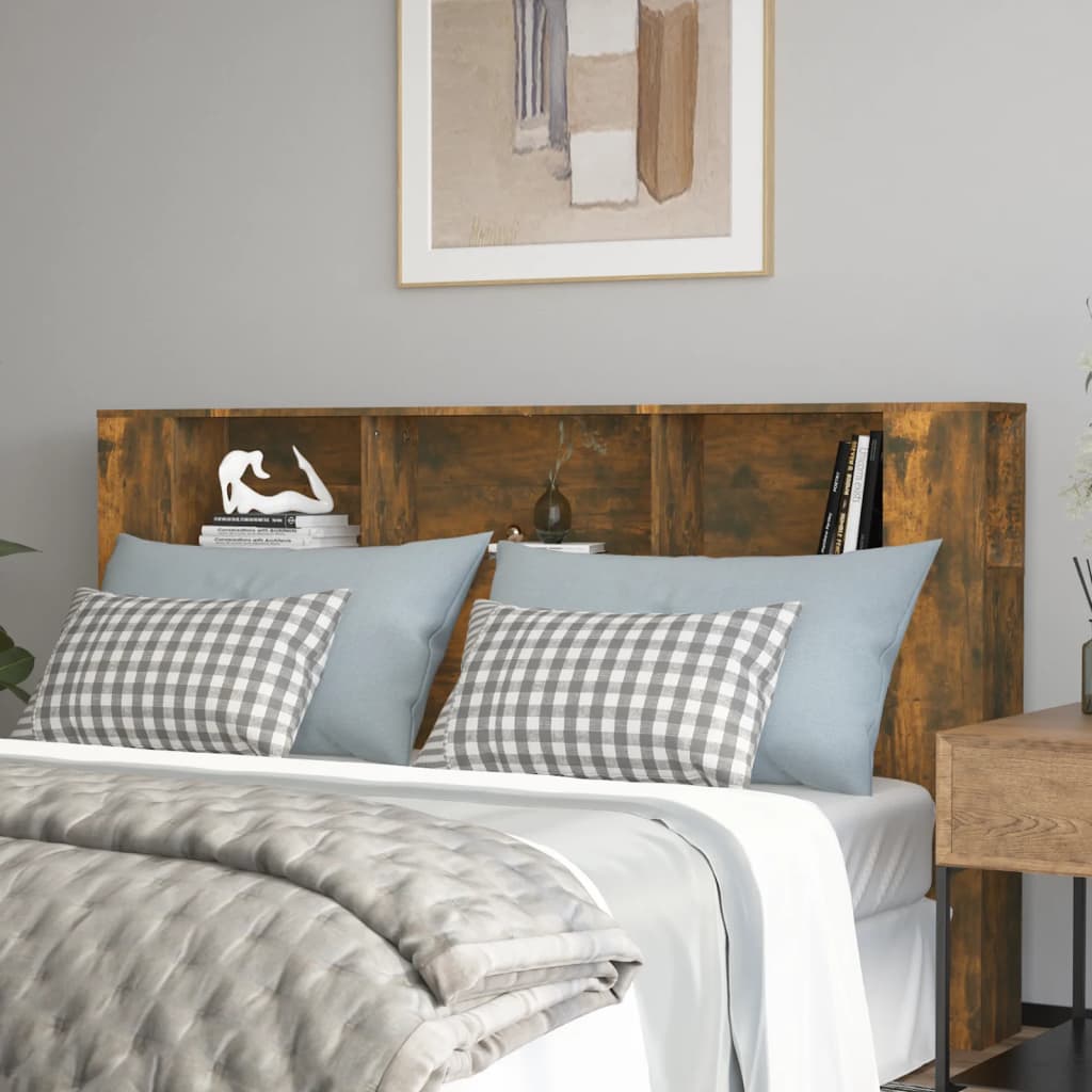 Armoire de tête de lit Chêne fumé 180x18,5x104,5 cm - XIOS