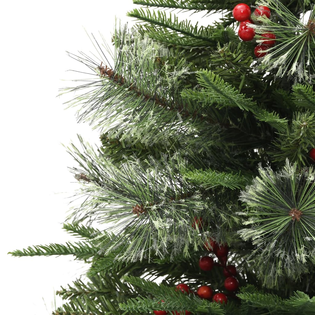 Sapin de Noël pré-éclairé et pommes de pin vert 150cm PVC et PE - XIOS