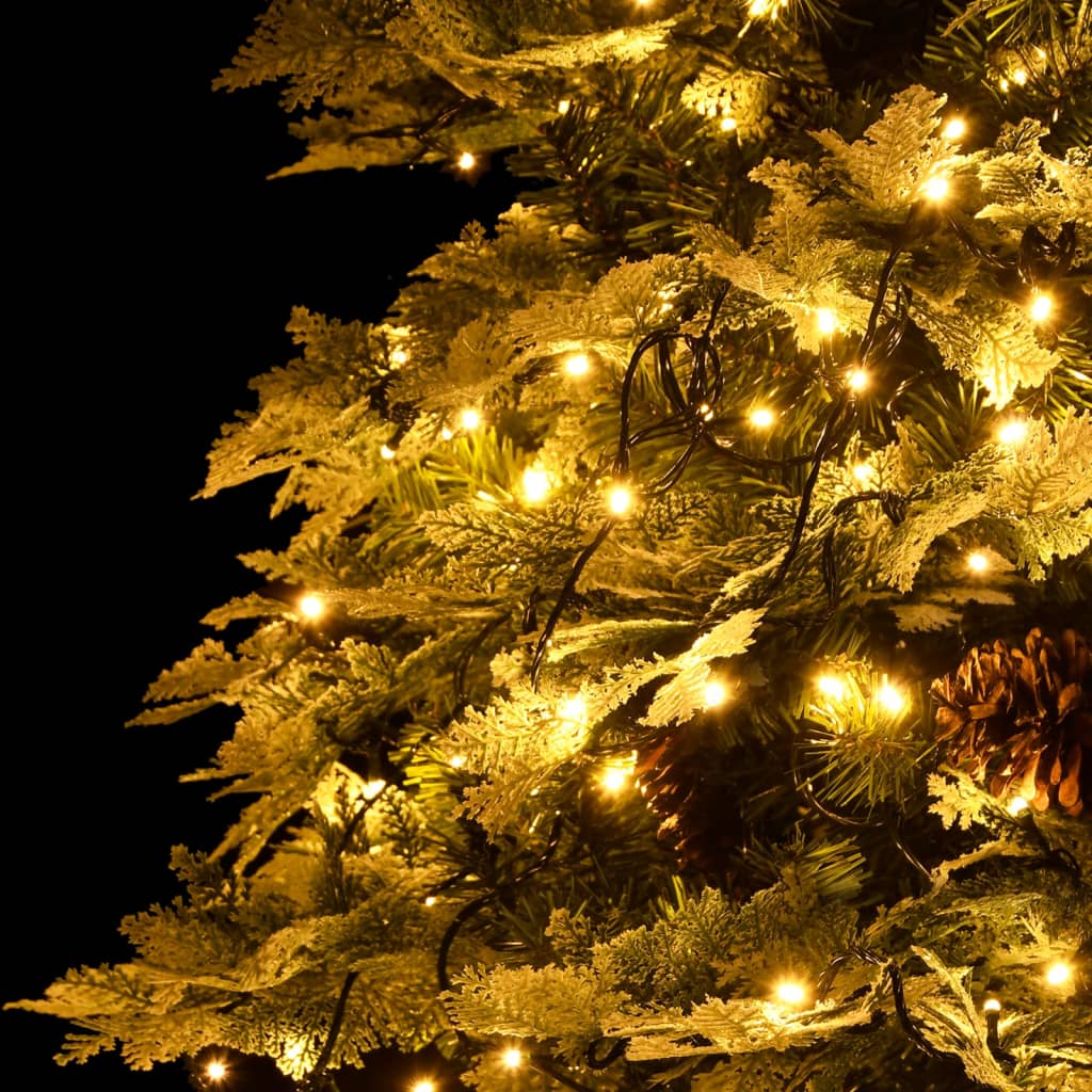 Sapin de Noël pré-éclairé et pommes de pin vert 195cm PVC et PE - XIOS