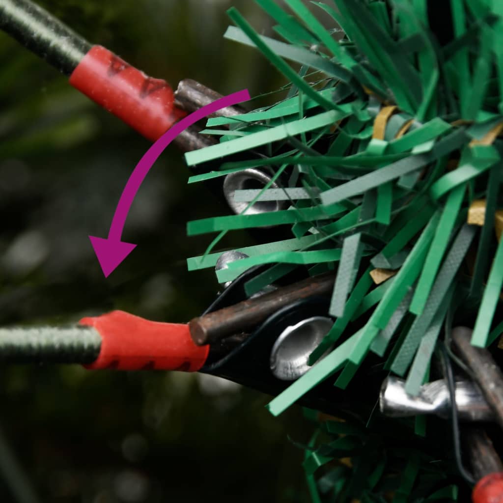 Sapin de Noël pré-éclairé et pommes de pin vert 195cm PVC et PE - XIOS