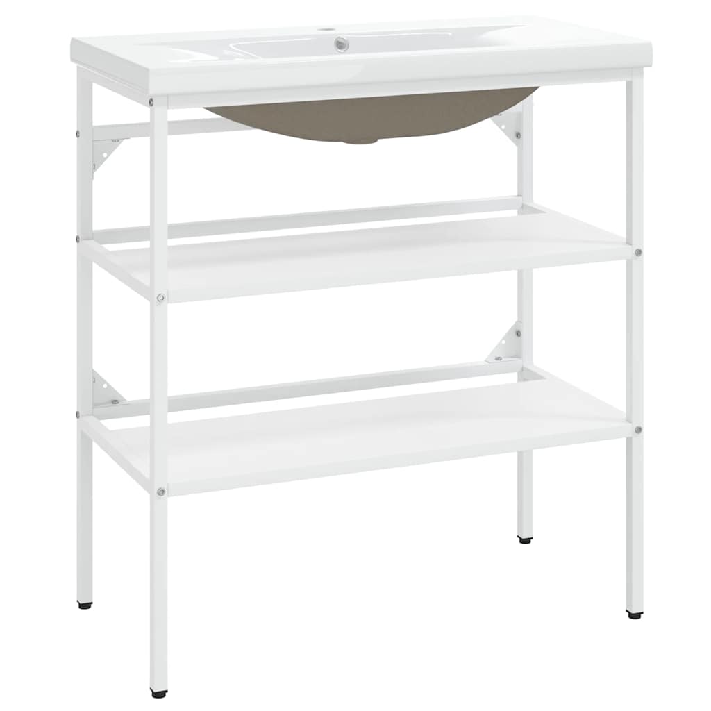 Cadre de lavabo de salle de bain vasque à encastrer Blanc Fer - XIOS