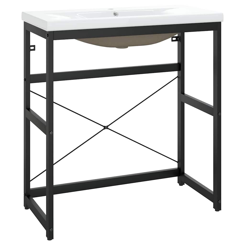 Cadre de lavabo de salle de bain vasque à encastrer Noir Fer - XIOS