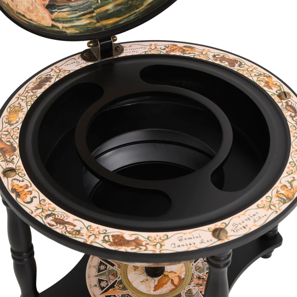 Support à vin bar forme globe Noir Bois d'eucalyptus massif - XIOS