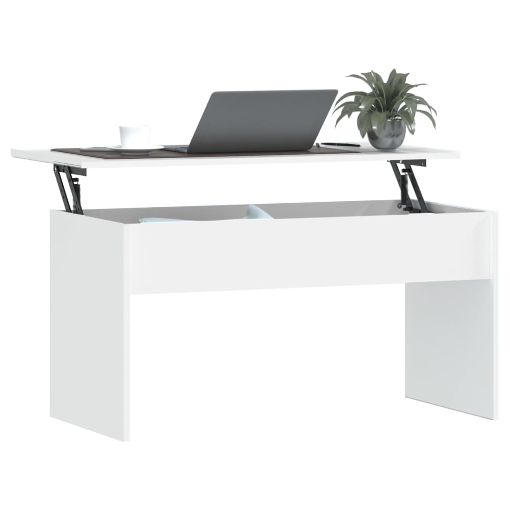 Table basse Blanc 102x50,5x52,5 cm Bois d'ingénierie - XIOS