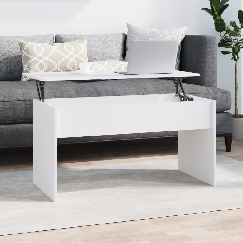 Table basse Blanc 102x50,5x52,5 cm Bois d'ingénierie - XIOS