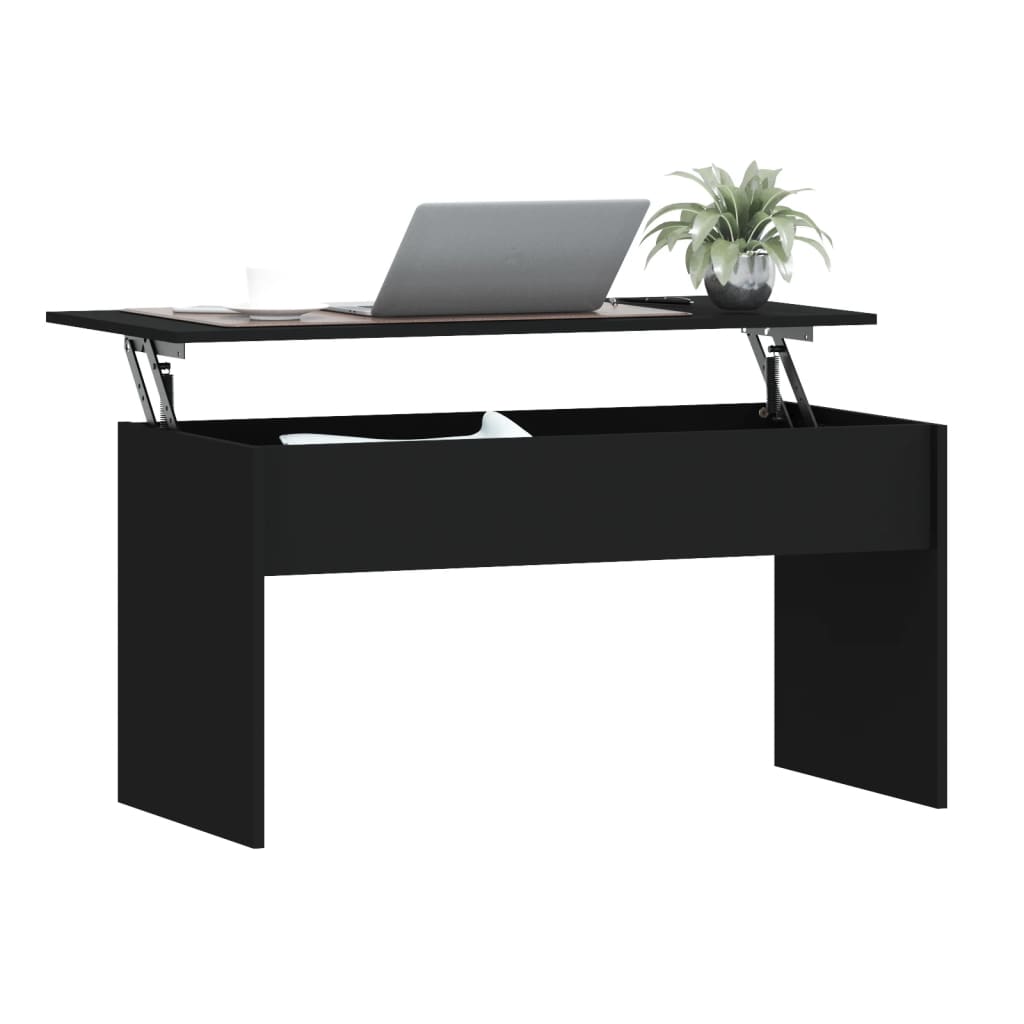 Table basse noir 102x50,5x52,5 cm bois d'ingénierie