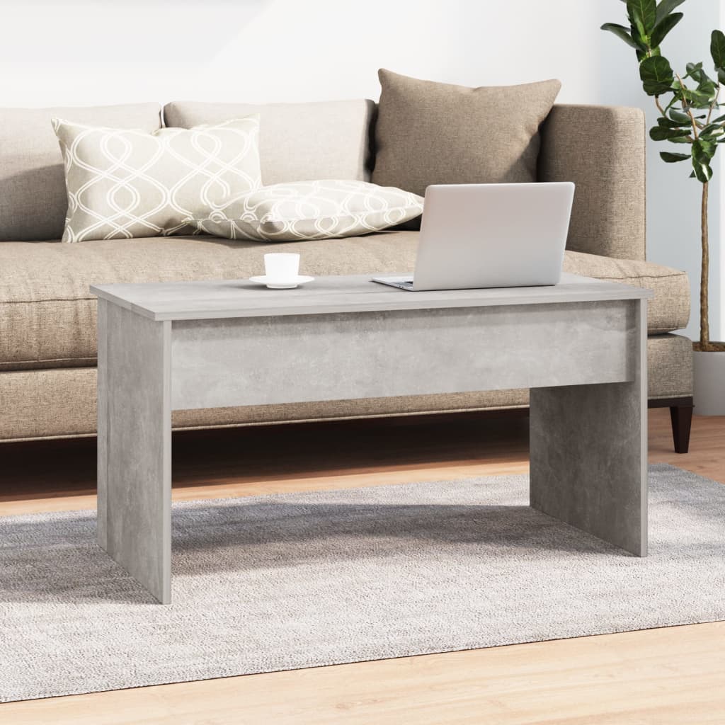 Table basse gris béton 102x50,5x52,5 cm bois d'ingénierie - XIOS
