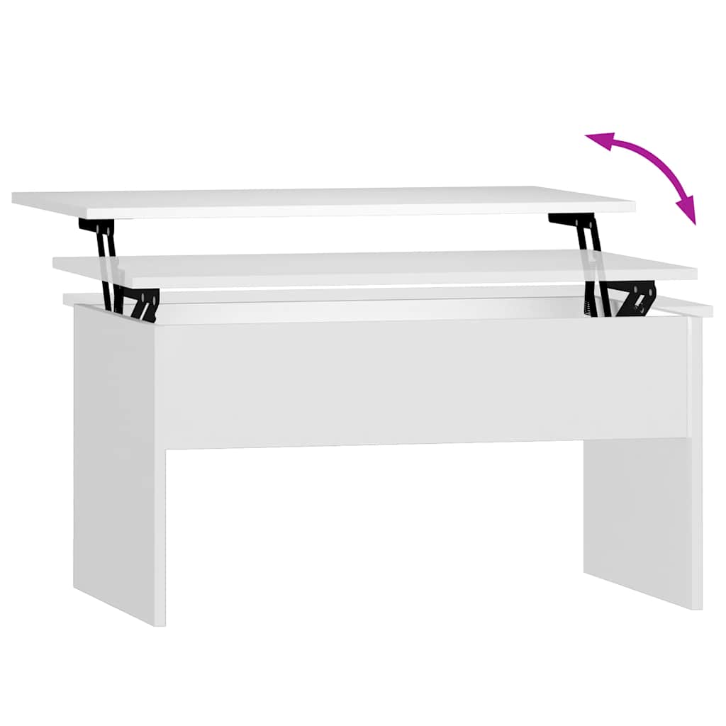 Table basse Blanc 80x50,5x41,5 cm Bois d'ingénierie - XIOS