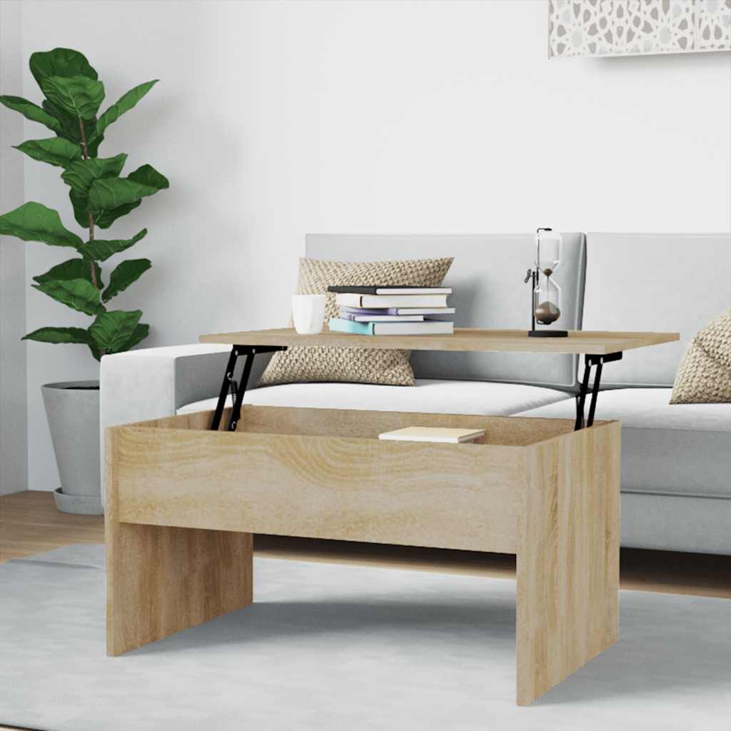 Table basse chêne sonoma 80x50,5x41,5 cm bois d'ingénierie - XIOS