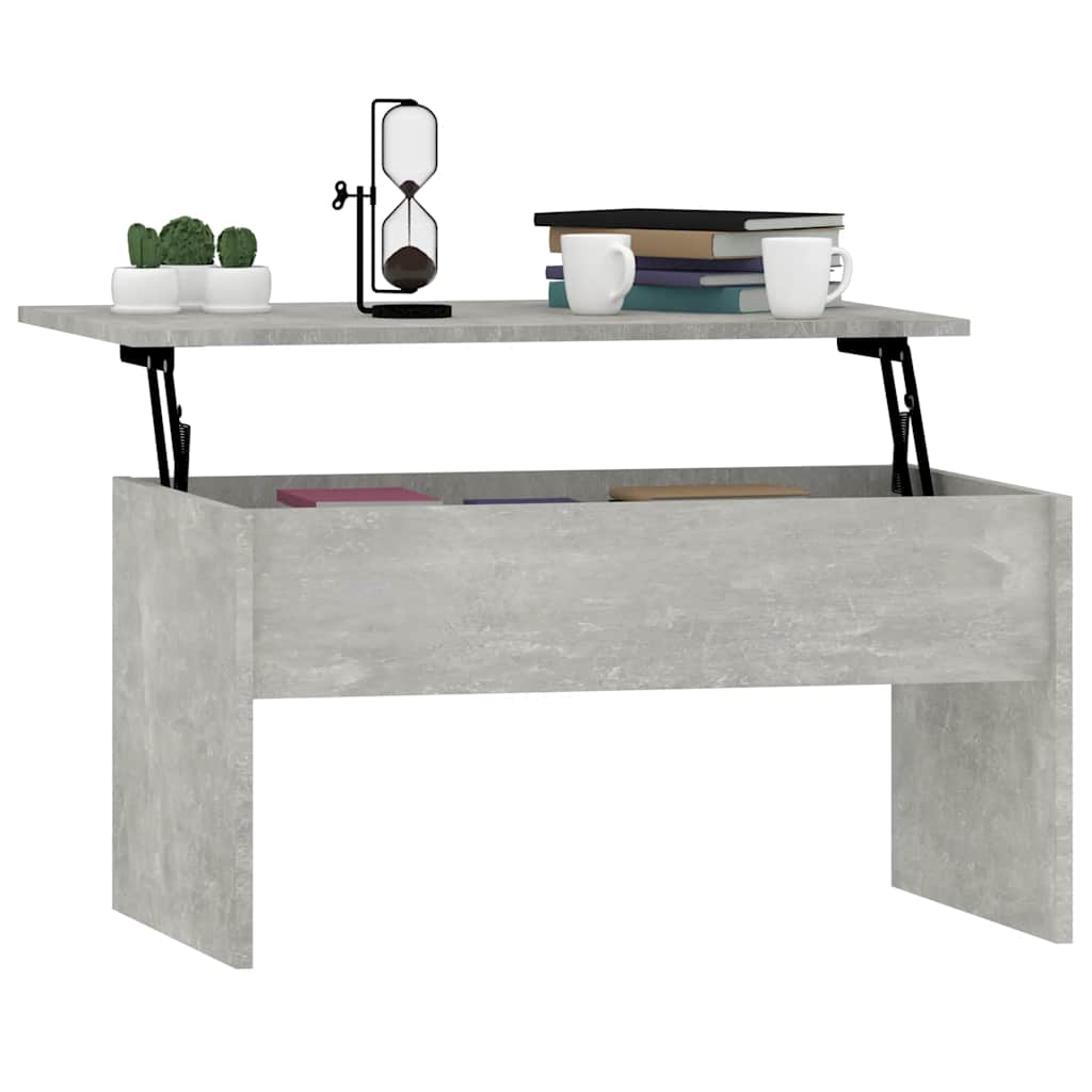 Table basse gris béton 80x50,5x41,5 cm bois d'ingénierie - XIOS