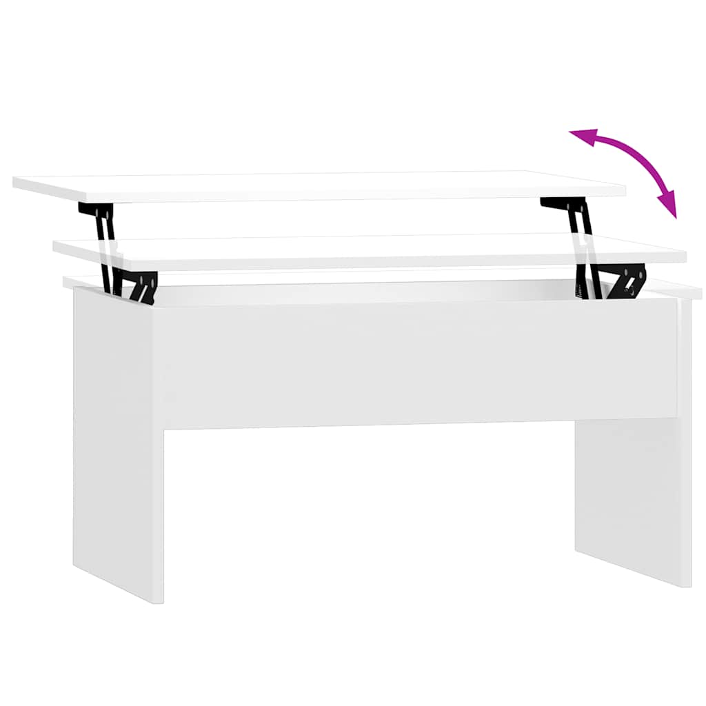 Table basse blanc brillant 80x50,5x41,5 cm bois d'ingénierie - XIOS