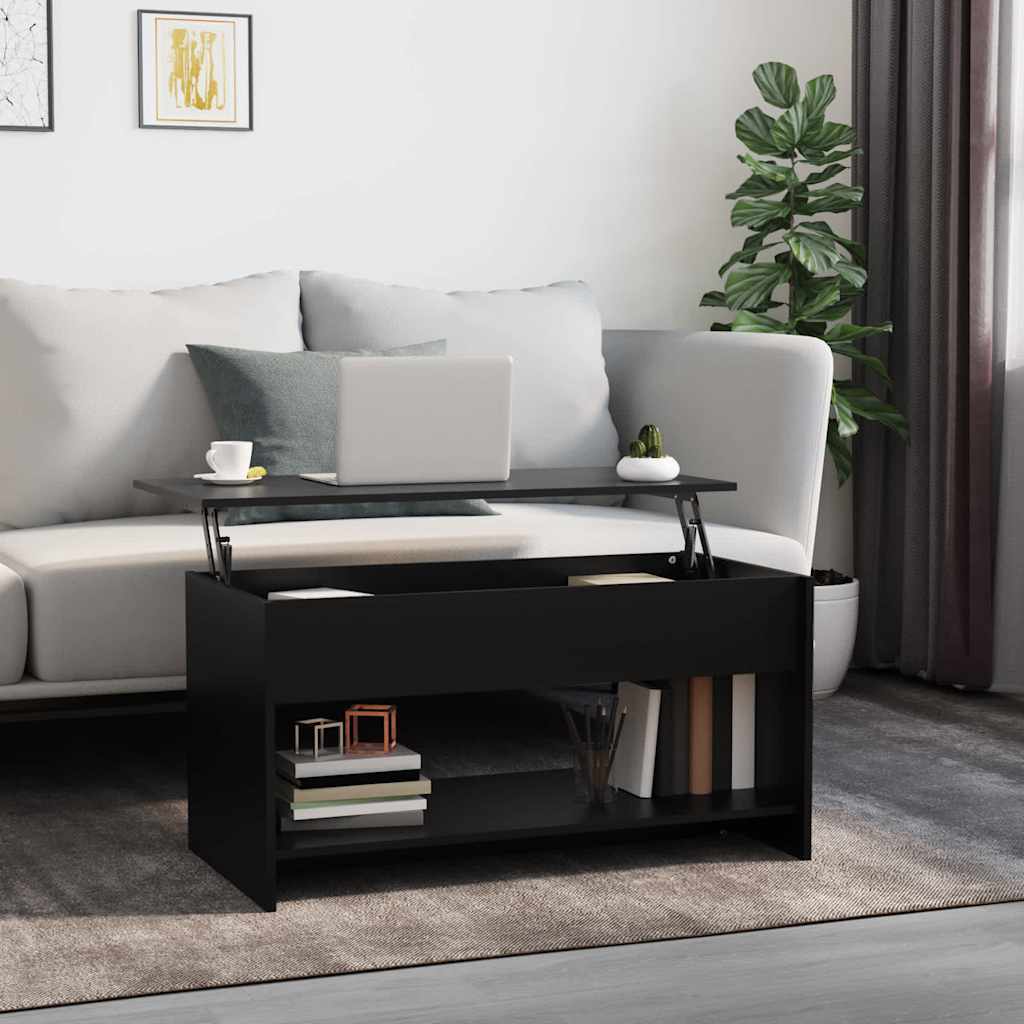 Table basse noir 102x50x52,5 cm bois d'ingénierie - XIOS
