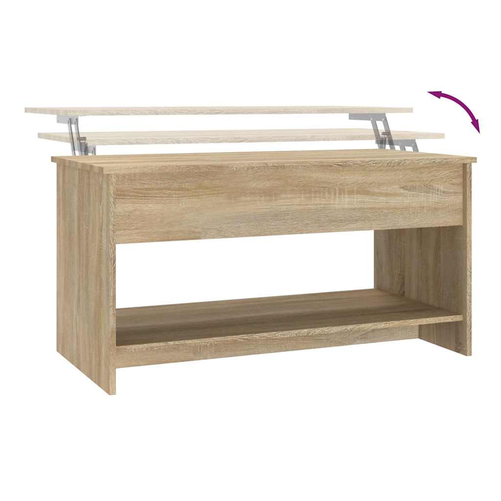 Table basse chêne sonoma 102x50x52,5 cm bois d'ingénierie - XIOS