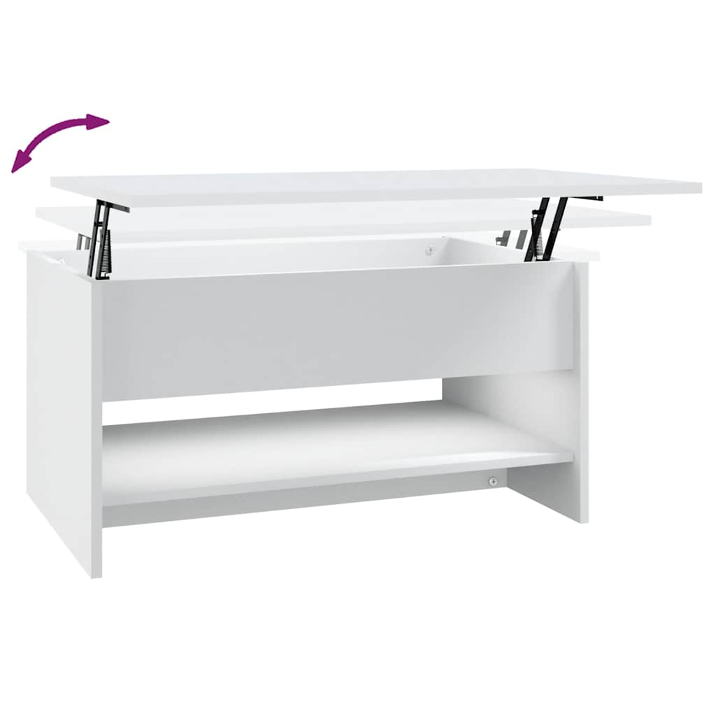 Table basse Blanc 80x50x40 cm Bois d'ingénierie - XIOS