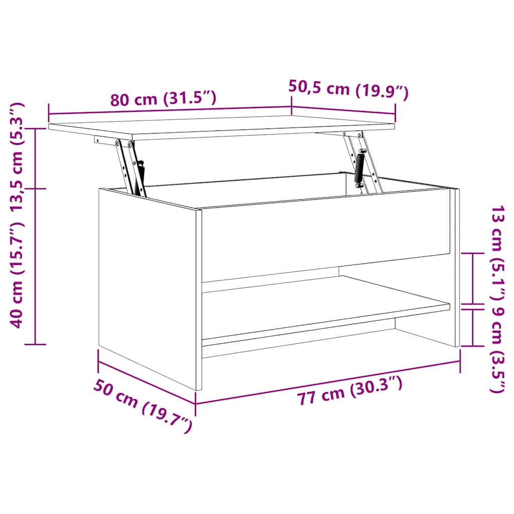 Table basse Gris béton 80x50x40 cm Bois d'ingénierie - XIOS