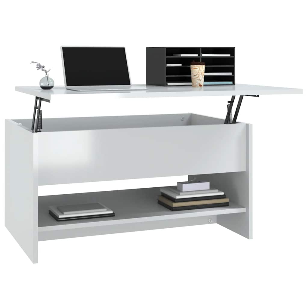Table basse Blanc brillant 80x50x40 cm Bois d'ingénierie - XIOS