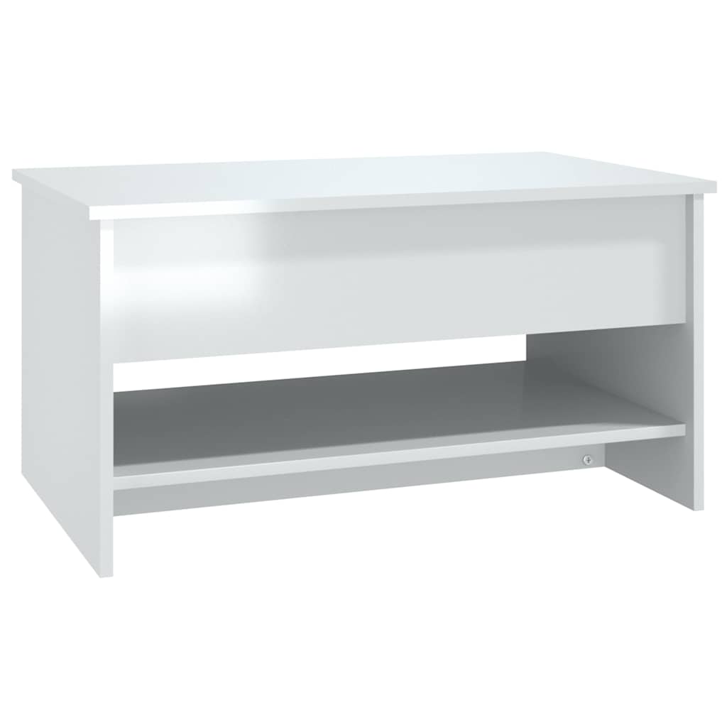 Table basse Blanc brillant 80x50x40 cm Bois d'ingénierie - XIOS
