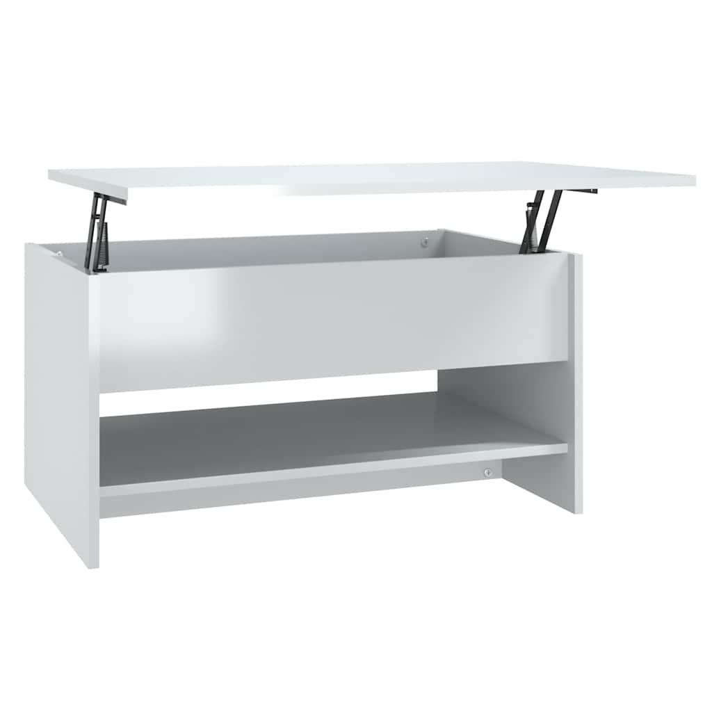 Table basse Blanc brillant 80x50x40 cm Bois d'ingénierie - XIOS