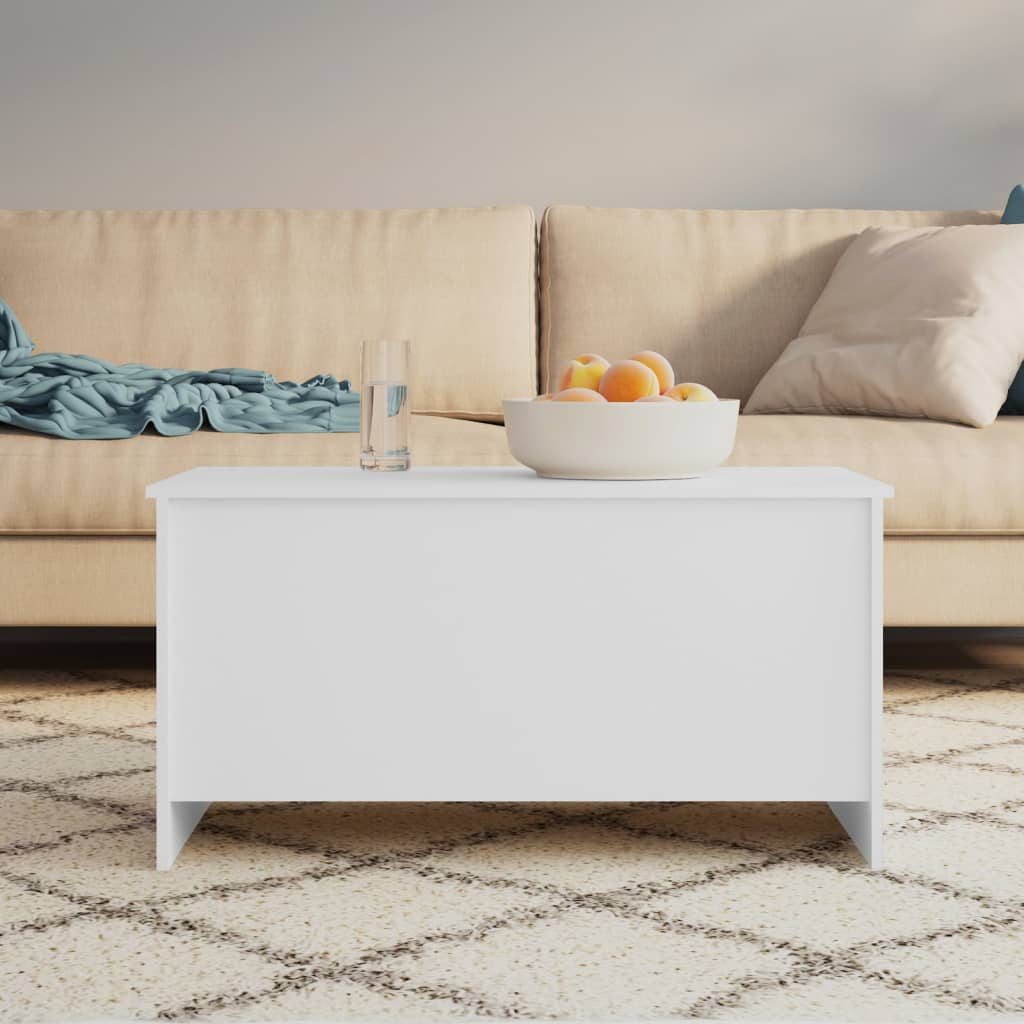 Table basse Blanc 102x55,5x52,5 cm Bois d'ingénierie - XIOS