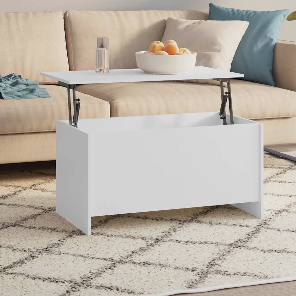 Table basse Blanc 102x55,5x52,5 cm Bois d'ingénierie - XIOS