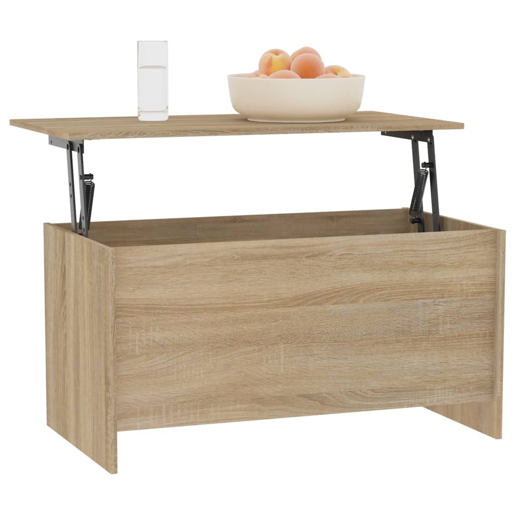 Table basse chêne sonoma 102x55,5x52,5 cm bois d'ingénierie