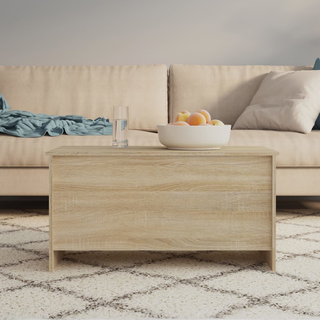 Table basse chêne sonoma 102x55,5x52,5 cm bois d'ingénierie