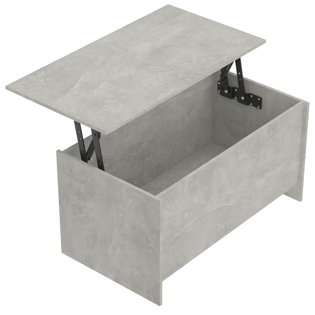 Table basse gris béton 102x55,5x52,5 cm bois d'ingénierie - XIOS