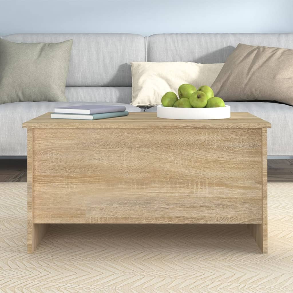 Table basse chêne sonoma 80x55,5x41,5 cm bois d'ingénierie - XIOS