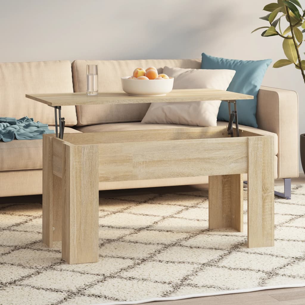 Table basse chêne sonoma 101x49x52 cm bois d'ingénierie - XIOS