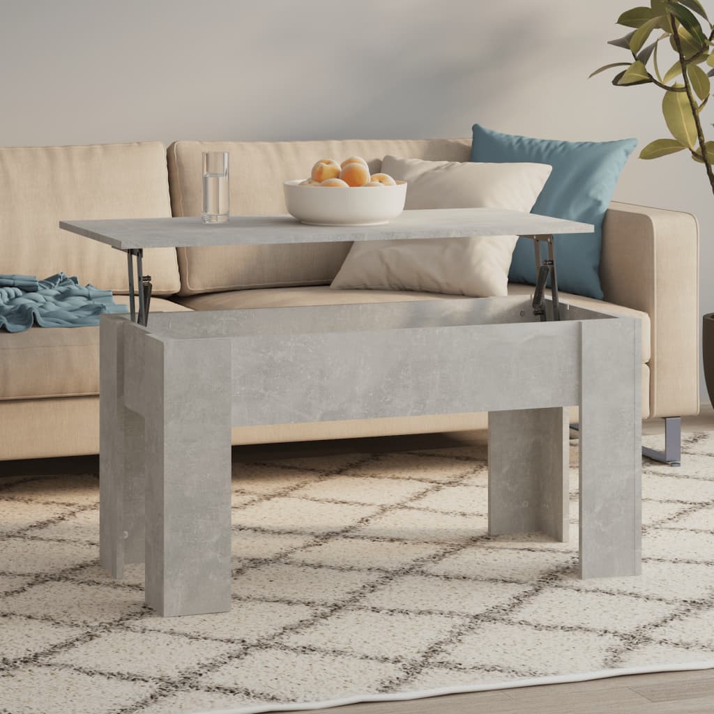Table basse gris béton 101x49x52 cm bois d'ingénierie - XIOS