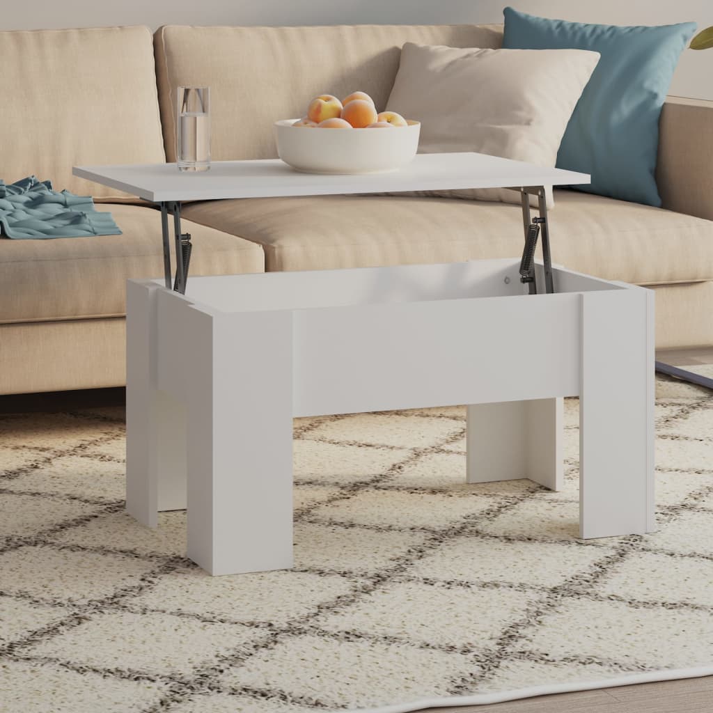 Table basse Blanc 79x49x41 cm Bois d'ingénierie - XIOS