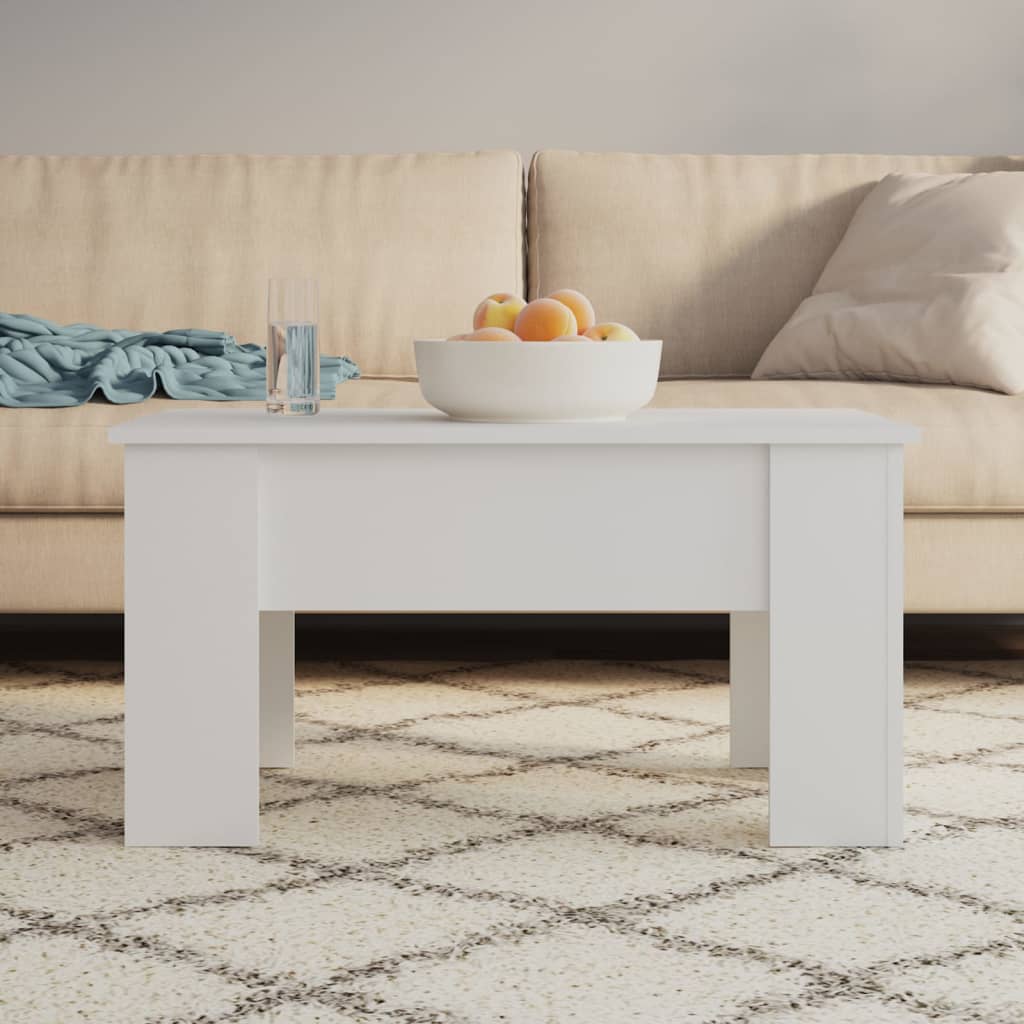 Table basse Blanc 79x49x41 cm Bois d'ingénierie - XIOS